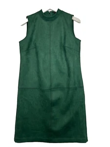 Vestido Camisa Ann Taylor Sin Mangas Cuello Simulado Imitación Gamuza Verde Talla 4 - Imagen 1 de 5