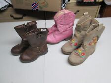 Lot x 3 Girls Boots Toddler Size 9 And 10 And 11 Used