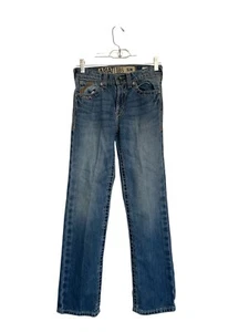 Ariat Youth Boys B5 Slim Jeans Size 12 Dark Denim Rodeo Riding Western Country - Picture 1 of 11