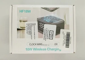 Alarm Clock & Wireless Phone Charger - With BUild in Radio & Bluetooth Speaker - Picture 1 of 12