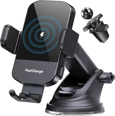 NEW Wireless Car Charger 15W Fast Charging Auto Clamp Car Charger Phone mount - Image 1 of 4