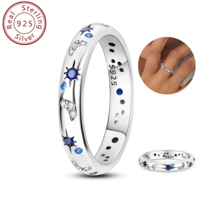 MULA Sparkling Starry Night Ring AAA CZ For Women 925 Sterling Silver Jewelry - Image 1 of 4
