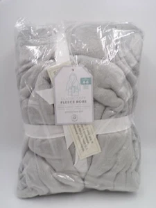 Pottery Barn Kids Solid Plush Robe Soft Fleece Lightweight Medium Gray #9134 - Picture 1 of 3
