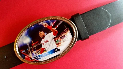 BOSTON RED SOX FAREWELL to BIG PAPI (David Ortiz) Epoxy Belt Buckle & Black Belt Cover