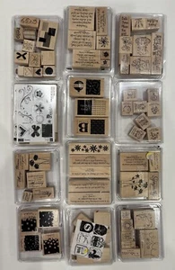 Stampin Up Lot 12 Complete STAMP SETS Wood Rubber Complete Sets Vintage NEW - Picture 1 of 14
