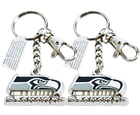2x OFFICIAL LICENSED NFL *** Seattle Seahawks *** METAL KEYCHAIN KEYRING Cover