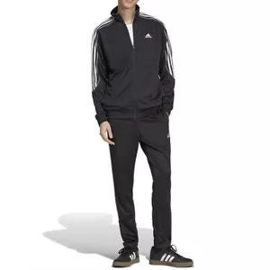 Tuta Adidas Uomo 3 Stripes Acetata Nero S M L XL Completa Felpa pantaloni sport - Imagen 1 de 5
