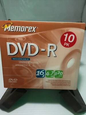 Memorex Pack 10 DVD-R Discs 16x 4.7GB 120 Min From 2006 - Image 1 of 3