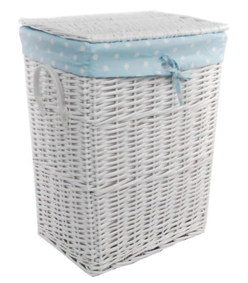 Wäschekorb Wäschetruhe weide weiß blau 3 Varianten 23WRt - Bild 1 von 4