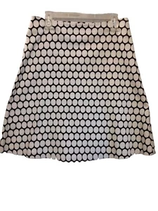 Jennifer & Grace Black White Circle Dot A Line Skirt Zips Flat Waist Sz 10  - Picture 1 of 10
