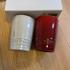 Le Creuset Pair Short Tumbler Cherry Red & White Luster tableware goods series