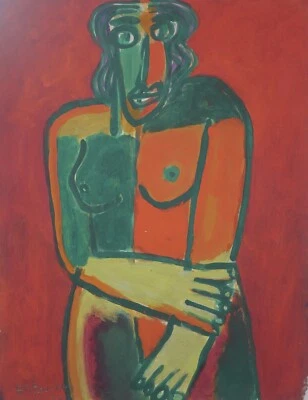 Alain Michel Boucher - Original Painting - Gouache - Woman Nude 36 - Image 1 of 4