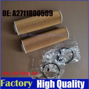 2Pcs Oil Filter Kit for Mercedes W204 W212 C180 C200 C250 E200 SLK250 2711800509 - Picture 1 of 6