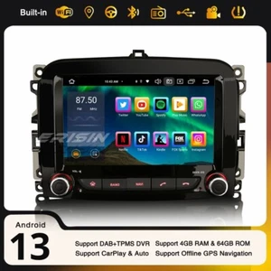 Android 13 DAB+ Autoradio CarPlay Navi 64GB 8-Core 4G Canbus Fiat 500L 2012-2017 - Foto 1 di 19