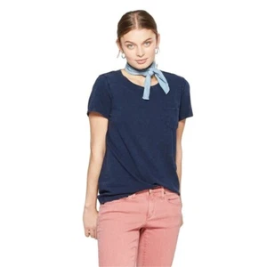 Universal Thread Damen Rundhalsausschnitt Tasche T-Shirt - Kurzarm, Größe LARGE MARINEBLAU - Bild 1 von 2