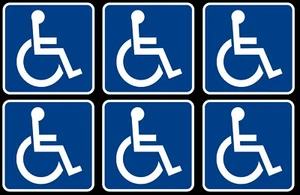 Pack of 6 Wheelchair Accessible Handicap Decal: Durable Self-Adhesive Vinyl Sign - Bild 1 von 1