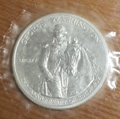 George Washington Commemorative 1982 D Silver Half Dollar BU 50c Coin - Image 1 of 2