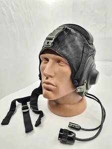 Rare Vintage Soviet Aircraft Pilot Leather Helmet SHL-78 Size 53-57cm USSR 1980s - Picture 1 of 19