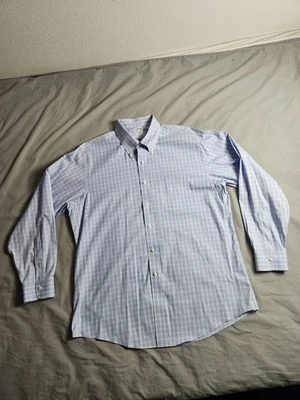 Brooks Brothers Regent Button Up Dress Shirt Mens Sz 17-35 Blue White Preppy NEW - Image 1 of 4