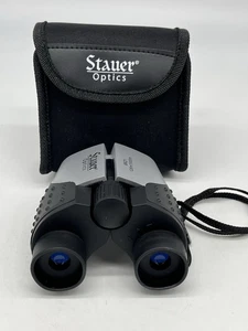 Stauer Optics Binoculars 8x21 Coated Lightweight Compact Silver Black with Case - Picture 1 of 9