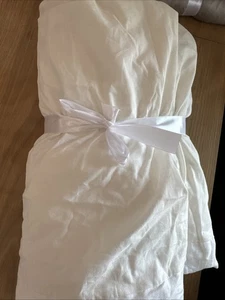 Pottery Barn Belgian Flax Linen Box Spring Cover, TWIN White - Picture 1 of 3