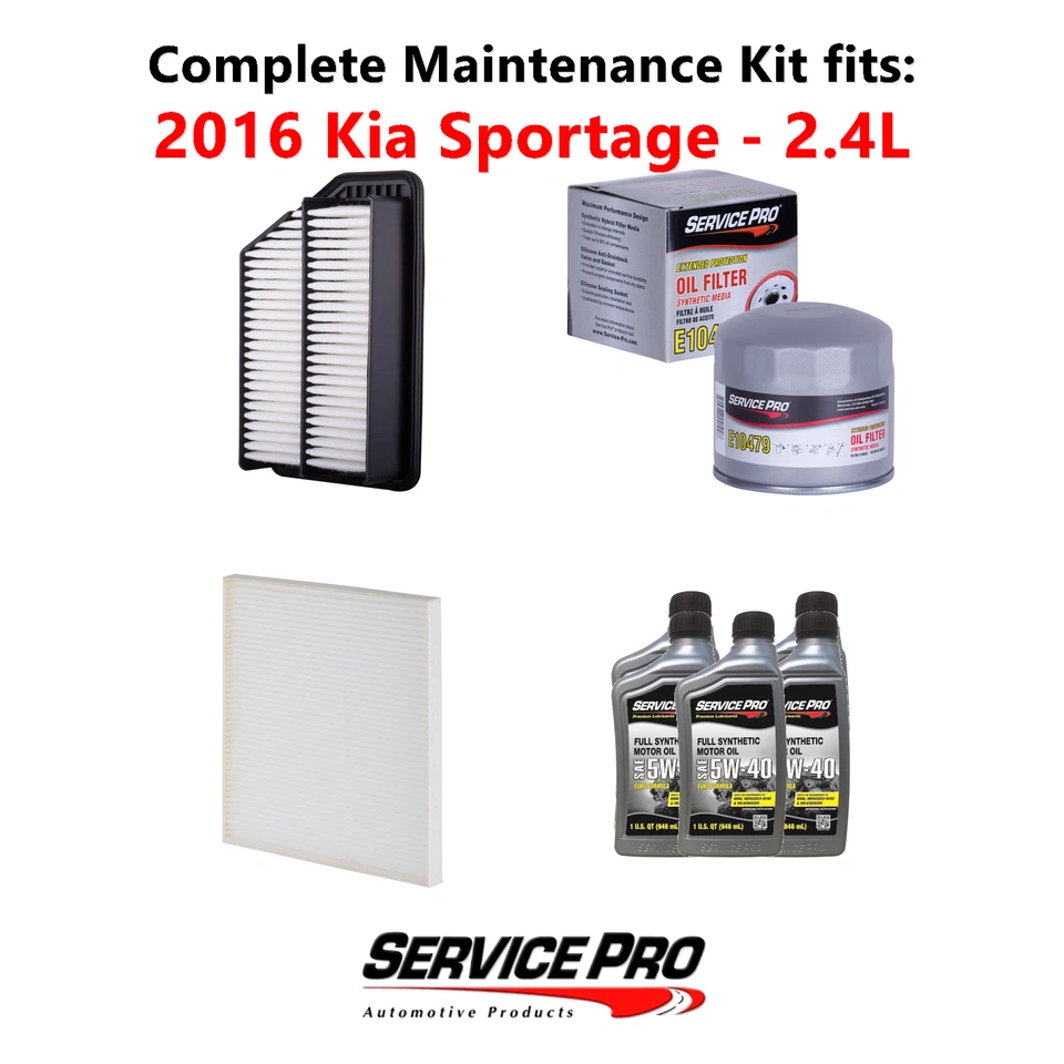 2016 Kia Sportage 2.4L Complete Oil, Air & Cabin Filter Kit (5W-40) - Image 1 of 4
