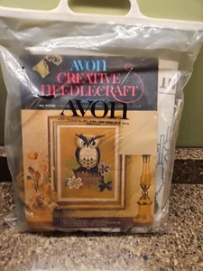 Avon Creative Needlecraft Kit Owl Picture Flowers 1973 NOS NEW Vintage - Picture 1 of 4