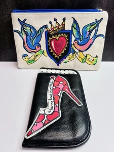 Brighton Shoe Love Double Eyeglass Sunglass Leather Case With Bonus Bag! - Bild 1 von 8