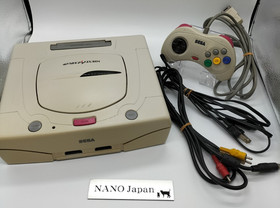 Sega Saturn Console HST-3220 White Model System Controller Tested Japan NTSC-J