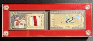 2015 Topps Gypsy Queen Dustin Pedroia Mini Folleto Parche Automático/25 Juegos Usados Sox - Imagen 1 de 2