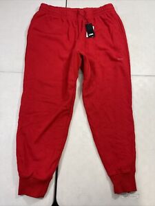 Men's LCKR Red Fleece Sweatpants Joggers Pockets Drawstring (Pick Size)