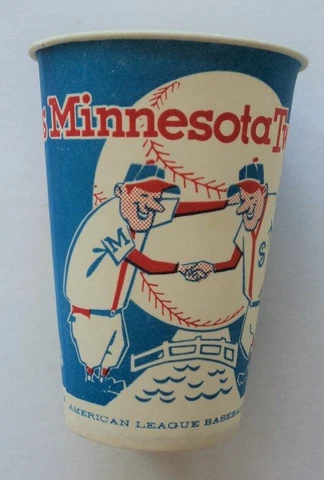 1960's Minnesota Twins Glass Cup Wax Paper Met Stadium - FLASH SALE Cover