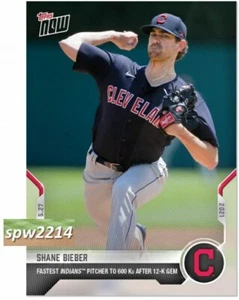 2021 Topps Now Shane Bieber #275 - Foto 1 di 1