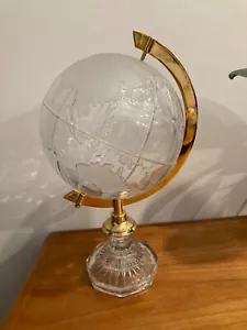 Crystal Lead Glass Earth Globe Hand Blown Made Germany Vintage 1960's Beyer - Picture 1 of 8