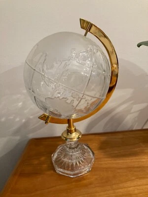 Globo de tierra de cristal y plomo soplado a mano hecho en Alemania vintage años 60 Beyer Foto 1 de 4