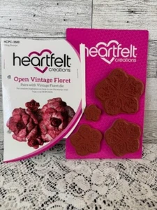 Heartfelt Creations Open Vintage Floret Rubber Cling Stamps 4 Pc Set HCPC-3500 - Picture 1 of 2
