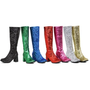 Ellie 3" Heel Glitter Gogo Boot. W/Zipper. Adult Women Shoes Boots Gogo/G - Picture 1 of 15