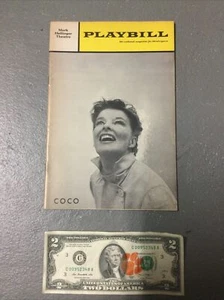 COCO Playbill 1970 Katherine Hepburn Mark Hellinger Theater - Imagen 1 de 3