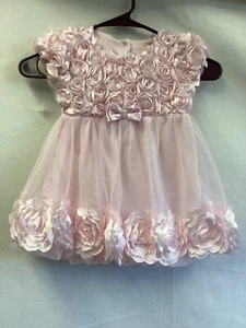 Nannette Pink Flower Petal Button Dress toddler girls sz 3T - Picture 1 of 10
