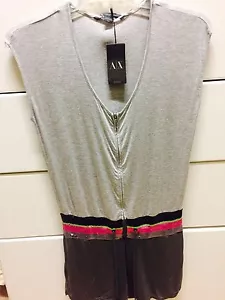 Women M Armani Exchange A|X A X Mini Romper Jump Suit Jumpsuit Grey Black Sequin - Picture 1 of 12