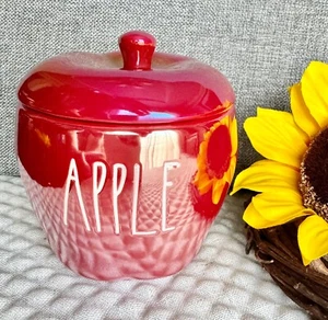 New Rae Dunn DW Home Iridescent Ceramic Red Candy Apple 1-Wick Candle w/ Lid - Picture 1 of 10