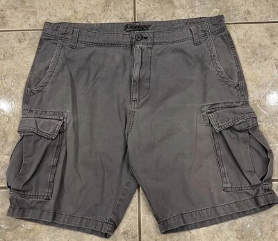 Bermuda cargo masculina 40 PLUGG cinza roupa de trabalho ao ar livre casual folgada vintage 100% algodão - Imagem 1 de 4