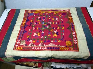 Sindh Rajasthan Embroidery 19th Century Indian Square Panel Textile Chakla - Picture 1 of 10