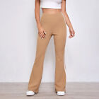 Womens Striped Wide Leg Bagggy Pants Casual High Waist Sports Flared Trousers Us