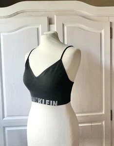 Calvin Klein Schwarz Sport-BH Crop Top Bustier Bralette Gym Jogging S Weiß - Bild 1 von 10