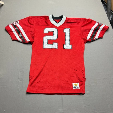 Vintage Atlanta Falcons Jersey Mens Size 40 Deion Sanders Sand Knit NFL Retro Cover