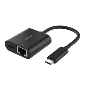 Belkin Connect USB-C to Gigabit Ethernet & 100W Charging Adapter Portable - Picture 1 of 3