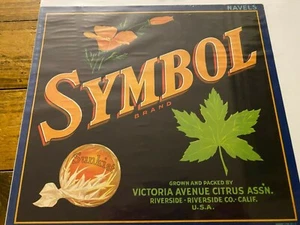 Vintage Unused Symbol Brand Oranges Riverside California Crate Label NOS - Picture 1 of 1
