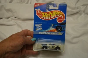 HOT WHEELS SPORTS CAR SERIES SHELBY COBRA 427 S/C WHITE WITH BLUE BLACK ORANGE  - Picture 1 of 8
