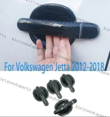 Manija de puerta lateral de fibra de carbono ABS cubierta embellecedor para Volkswagen Jetta 2012~2018 Foto 1 de 4